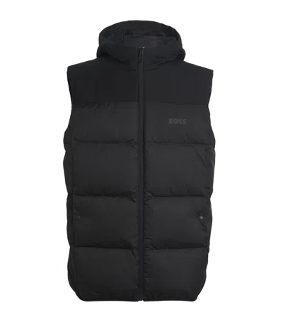 Hugo Boss Down-filled Block Gilet In Black