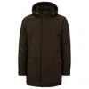 Hugo Boss Down-filled Hooded Jacket With Logo Patch In Green