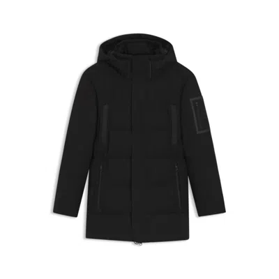 Hugo Boss Down-filled Parka Jacket With Water-repellent Finish In Black