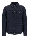 Hugo Boss Quilted Shirt-collar Padded Jacket In Blue