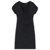 Hugo Boss Drape-neckline Dress With Gathered Detail In Black