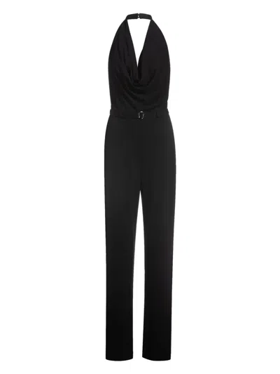 Hugo Boss Draped-detail Jumpsuit In Black