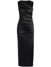 Hugo Boss Draped Maxi Dress In Black