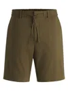 Hugo Boss Formal Shorts In A Linen Blend In Green
