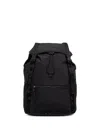 Hugo Boss Drawstring Buckled Backpack In Black