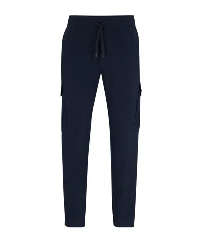 Hugo Boss Drawstring Cargo Jogger Pants In Black