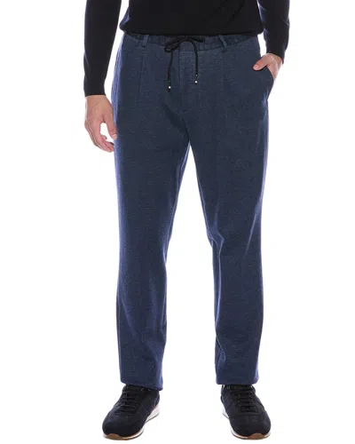 Hugo Boss Drawstring Cashmere-blend Trouser In Blue