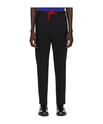Hugo Boss Drawstring Casual Pants In Black