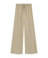 Hugo Boss Extra-long Relaxed-fit Trousers In Satin In Brown