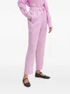 Hugo Boss Drawstring Cotton Trousers In Pink