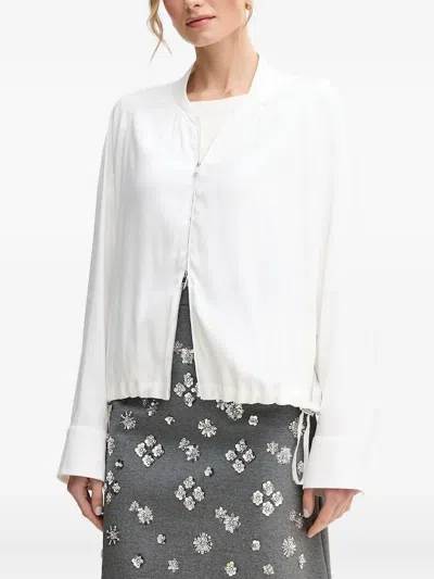 Hugo Boss Drawstring Cuff Jacket In White
