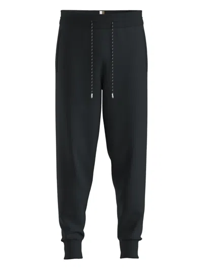 Hugo Boss Drawstring Cuffed Trousers In Black