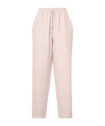 Hugo Boss Drawstring Elastic Waist Casual Pants In Pink