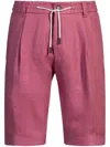 Hugo Boss Tapered-fit Shorts In Wrinkle-resistant Linen In Pink