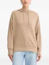 Hugo Boss Drawstring Hoodie In Brown