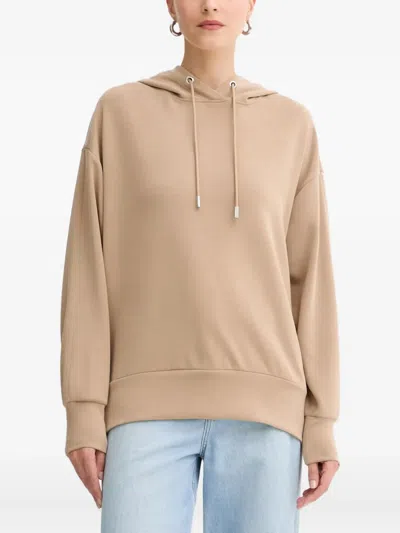 Hugo Boss Drawstring Hoodie In Brown