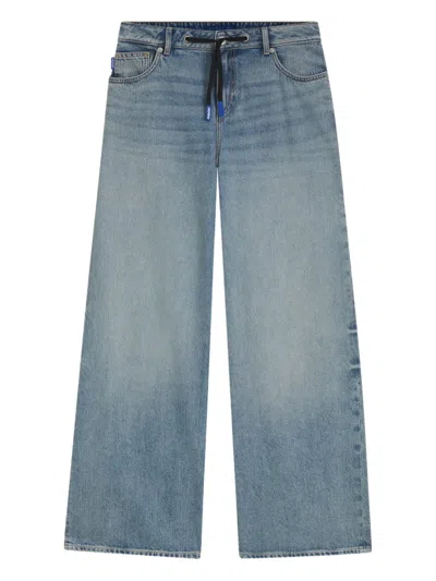Hugo Boss Drawstring Jeans In Blue
