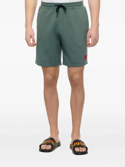 Hugo Boss Drawstring Jersey Shorts In Green