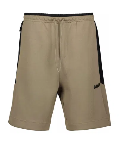 Hugo Boss Drawstring Lacing Shorts In Brown