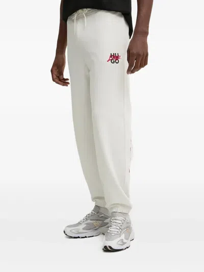 Hugo Boss Drawstring Logo Track Pants In White