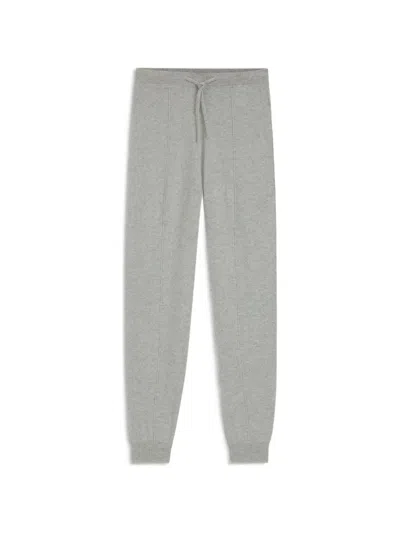 Hugo Boss Cashmere Tracksuit Bottoms With Cuffed Hems In Gray