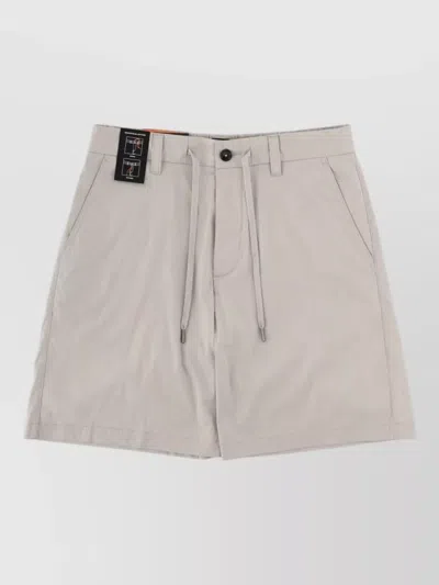 Hugo Boss Drawstring Shorts Belt Loops Side Pockets In Neutral