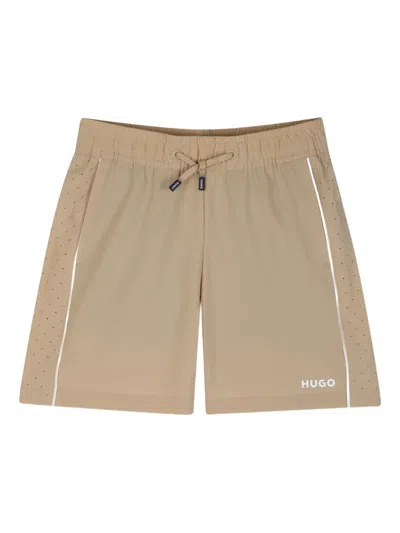 Hugo Boss Kids' Drawstring Shorts In Brown