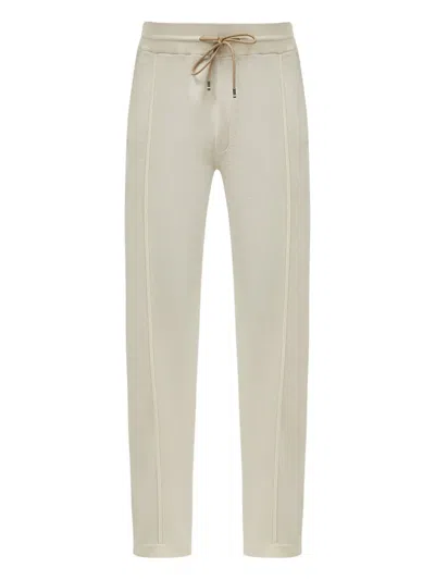 Hugo Boss Drawstring Side-zip Track Pants In Neutral