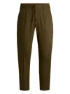 Hugo Boss Drawstring Straight-leg Trousers In Green