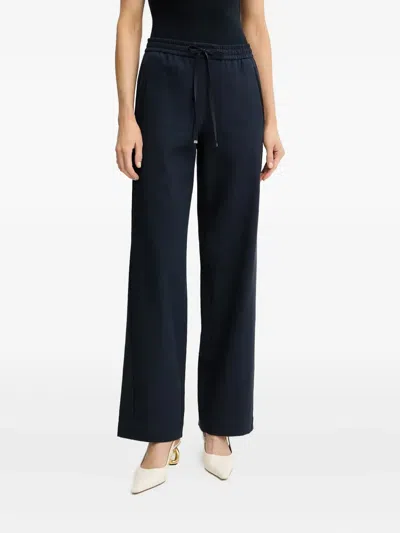Hugo Boss Drawstring Straight Trousers In Blue