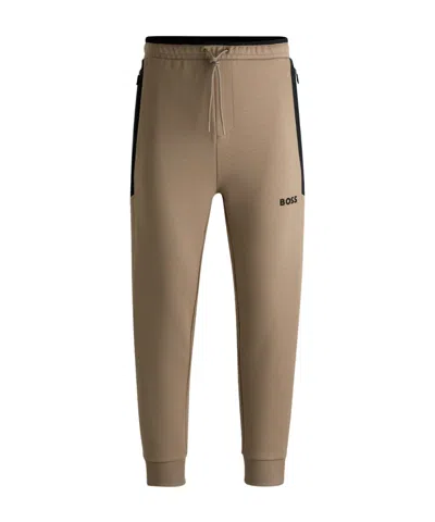 HUGO BOSS LOGO-EMBROIDERED TRACK PANTS