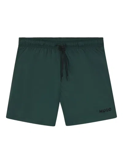 Hugo Boss Drawstring Swim Shorts In Green