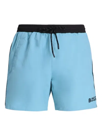 Hugo Boss Drawstring Swim Shorts In Multi