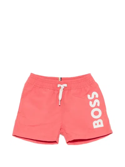 Hugo Boss Babies' Drawstring Swim Shorts In Pink