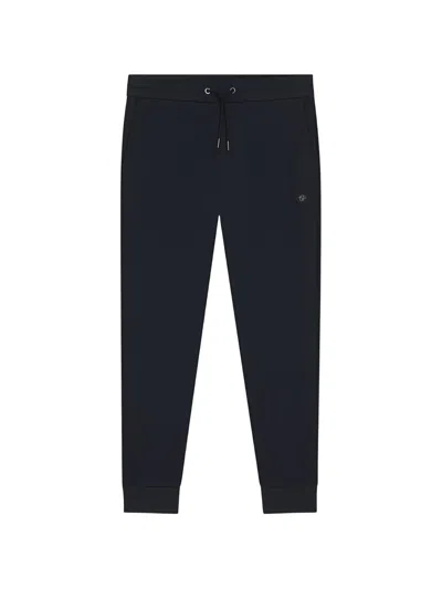 Hugo Boss Slim-fit Jogger Pants With Drawstring Waistband And Ribbed Cuffs In Blue