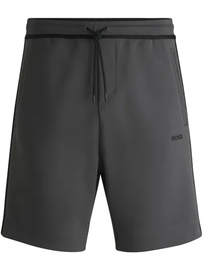 Hugo Boss Drawstring Track Shorts In Grey