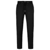 Hugo Boss Drawstring Trousers In Virgin-wool Serge In Black