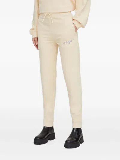 Hugo Boss Drawstring Trousers In Neutral