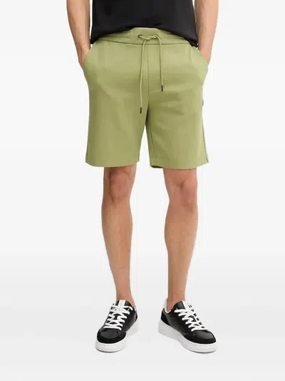 Hugo Boss Drawstring-waist Track Shorts In Green
