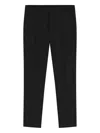 Hugo Boss Slim-fit Pants In Wool-blend Twill With Stretch In Black