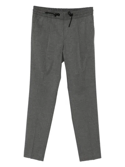 Hugo Boss Drawstring-waist Trousers In Gray
