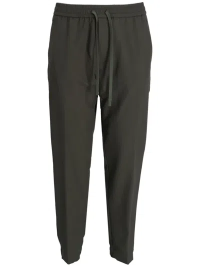 Hugo Boss Drawstring-waist Tapered-leg Trousers In Green
