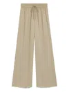 Hugo Boss Extra-long Relaxed-fit Trousers In Satin In Brown
