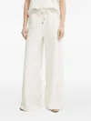 Hugo Boss Drawstring Wide-leg Trousers In Neutral