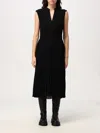 Hugo Boss Diloh Accordion Pleated Midi Dress In Schwarz