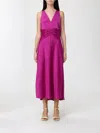 Hugo Boss Boss Orange Diclan Sheer Back Satin Dress In Pink