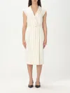 Hugo Boss Boss Drupe Pinstripe Linen Blend Dress In Multicolor