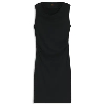 Hugo Boss Dress With Asymmetric Neckline In Black