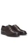 Hugo Boss Dressletic Italian-made Derby Shoes In Leather In Dark Brown
