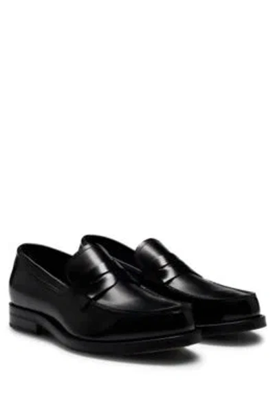 Hugo Boss Dressletic Leather Loafers In Black